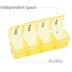 Round Shape Colorful 28 Compartments Organizer <b>7</b> Day <b>Tablet</b> Sorter Stock Pill Box - Product Image 4