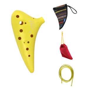 <span class=keywords><strong>Flauta</strong></span> de cerámica étnica <span class=keywords><strong>Ocarina</strong></span> en forma de C de 12 agujeros con bolsa de viento de resina ABS para niños y estudiantes práctica de cerámica Xun - Product Image 4