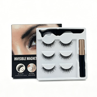 Kit de cils magnétiques invisibles en gros, applicateur de faux cils personnalisé, cils synthétiques naturels, doux, légers, 3D