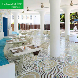 Ngoài trời mây ăn đặt hiện đại Patio đồ nội thất mây ghế và ngoài trời bàn ăn đặt <span class=keywords><strong>wicker</strong></span> Patio bàn ăn thiết lập - Product Image 2