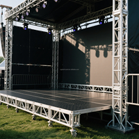 Scène de concert portable en alliage d'aluminium, capacité de charge 750 kg, cadre carré, contreplaqué antidérapant, certifiée CE TUV, montage rapide