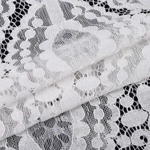 Nuevo diseño de nailon Spandex elastano rayón tela de encaje de algodón francés para vestido de mujer