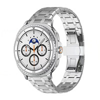 AP Metall-Armbänder für Samsung Galaxy Watch 8/9 Band 40mm 44mm/8 Classic 46mm, Stilvolles Edelstahl-Armband für Damen
