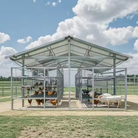 Système d'élevage automatisé en structure métallique pour bovins, porcs, poulets, chevaux, chèvres, abri, ferme, grange, élevage avicole, étable