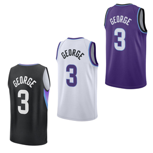 Hommes # 3 Maillots de basket-ball personnalisés George Utah, chemises brodées, uniformes pour jeunes, vêtements de sport avec logos, impression à chaud - Product Image 1