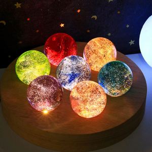 Cuentas esmaltadas coloridas con diseño de estrellas, esfera luminosa con temática espacial, luz nocturna pequeña, luz de mesa creativa, decoración de lujo, regalos navideños - Product Image 2