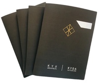 Porte-documents noir 9x12, dossier de présentation personnalisé imprimé A4 A5 pour entreprise, bureau, affaires, avec poche