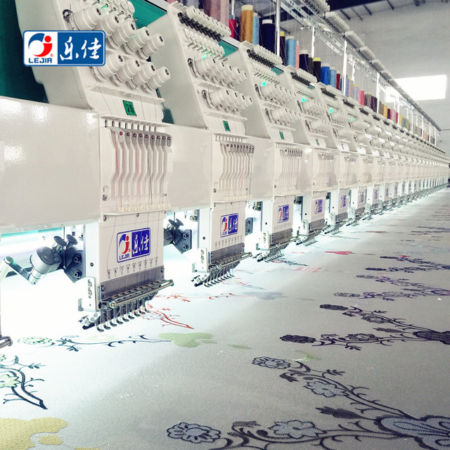 China Factory 12 Head 12 Needles High Speed Computerized Flat Embroidery Machine for Clothes T-shirt Satin