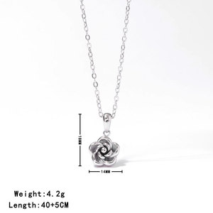 สร้อยคอจี้สแตนเลสสตีล 316L แบบกำหนดเอง ชุบทอง 14K 18K เครื่องประดับแฟชั่น สร้อยคอดอกไม้สั่งทำพิเศษสำหรับผู้หญิง - Product Image 6