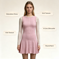 Robe pull sans manches en tricot moelleux pour femme, personnalisée OEM & ODM, haute qualité, vêtements pour femme