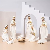 Vente en gros de nouvelles décorations de noël personnalisées résine jésus naissance cheval creux scène Anime maison artisanat ornements de bureau pour