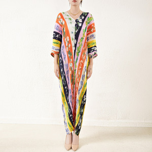 <span class=keywords><strong>Robe</strong></span> maxi bohème <span class=keywords><strong>de</strong></span> haute qualité, manches amples, <span class=keywords><strong>robe</strong></span> décontractée pour femmes, <span class=keywords><strong>robe</strong></span> plissée Miyake, grande <span class=keywords><strong>taille</strong></span> - Product Image 5