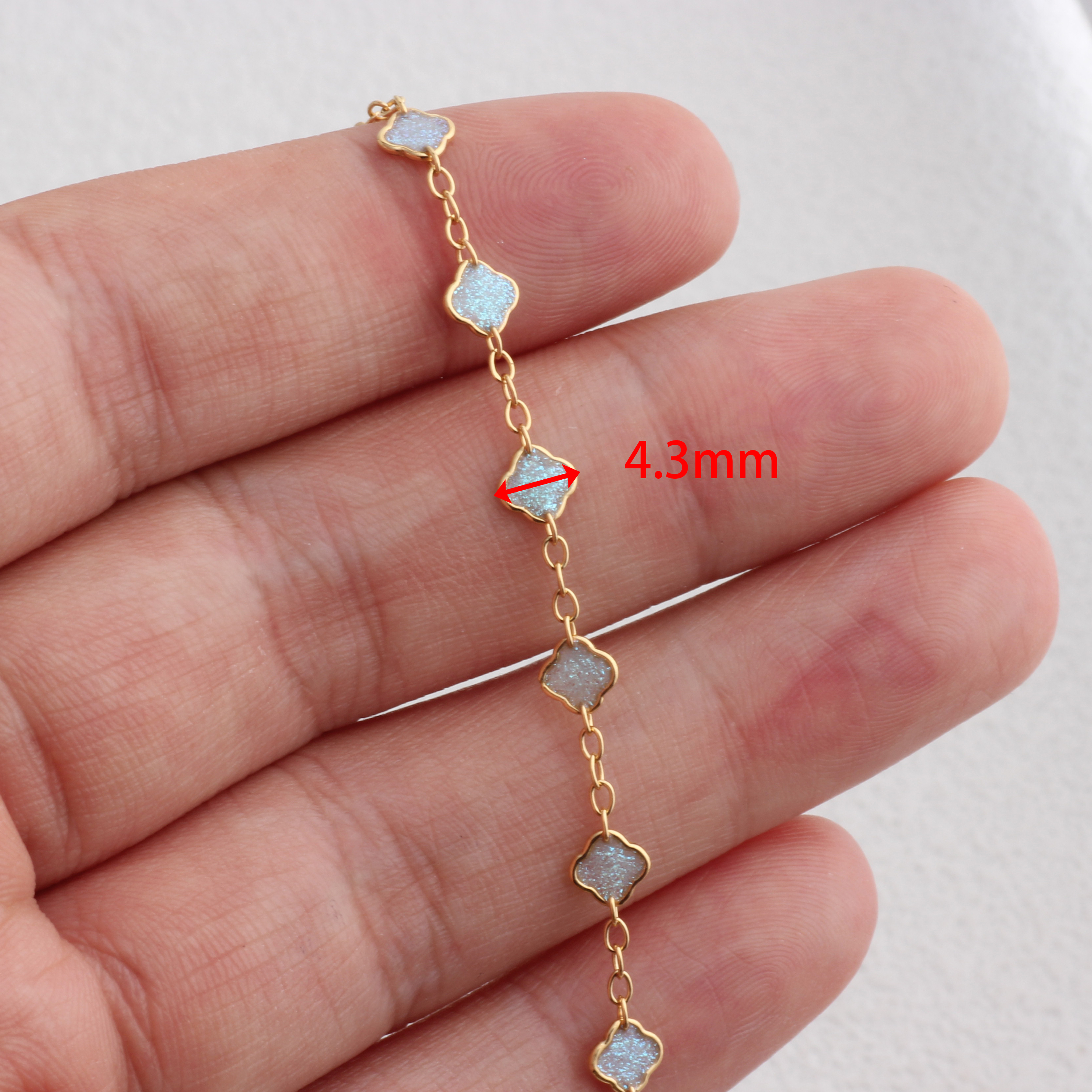Plaqué Or 14K LK26GFL-43 Bleu