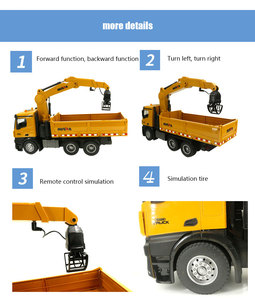 Coche RC Original <span class=keywords><strong>HUINA</strong></span> <span class=keywords><strong>1575</strong></span>, Camión RC Profesional a Escala 1/14, Bulldozer con 9 Funciones, Artículo Nuevo, Regalos Elegantes para Niños y Adultos - Product Image 3