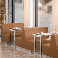 Tables et chaises durables de restaurant d'acier inoxydable, meubles modernes de restaurant de barre de cafétéria de restaurant, meubles de café