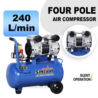 Kompresor Udara SINEWY Silencieux Tanpa Oli, Motor 4 Kutub, Portabel Beroda Horizontal, 220V 50Hz