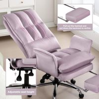 VANBOW Mobilier moderne de chambre à coucher pour la maison et le bureau Chaise de bureau professionnelle en tissu violet confortable pour la direction