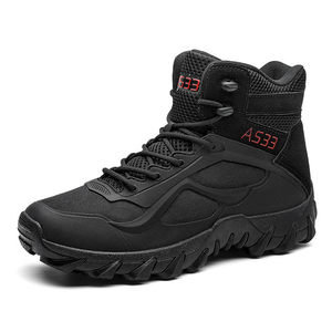 TSB33 Black Tactical <b>Boots</b> for Men Mid-Cut Breathable <b>Boots</b> Anti-Slip Outdoor <b>Hiking</b> Work <b>Boots</b> Wear-resistant Training <b>Boots</b> - Product Image 1