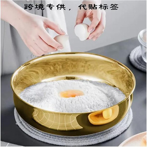 ชามผสมสแตนเลสเคลือบทองขนาด 32 ซม. สำหรับใช้ในครัวทำขนม - Product Image 1