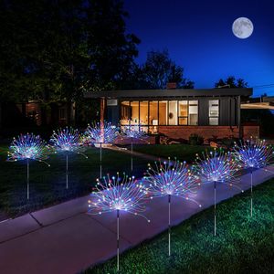 Lampe solaire LED en forme de feux d'artifice pour extérieur, étanche, éclairage paysager pour jardin, patio, allée, décoration de fêtes et mariages - Product Image 3