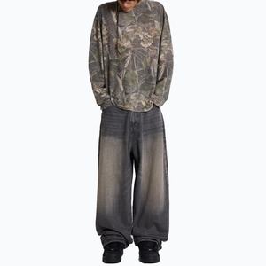 Custom Logo Woodland Camo Waffle <b>Long</b> Sleeves Top Oversized T-Shirt Fashion Cotton Streetwear Casual <b>Tshirt</b> for Men - Product Image 2