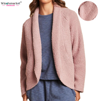 Pull cardigans tricoté personnalisé dames côtes microfibre doux chaud raglan manches longues floue surdimensionné cardigan chandails femmes