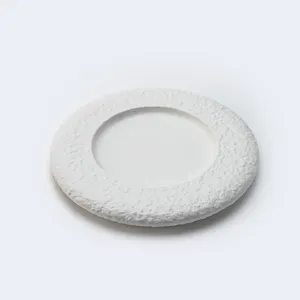Yayu 2023 diseños creativos Irregular blanco y negro vajillas de porcelana platos de cerámica para restaurante platos de porcelana