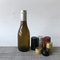 Bouteilles de vin en verre vert olive Riesling de 187 ml, 375 ml, 500 ml, 750 ml avec bouchon à vis noir et étiquette personnalisée