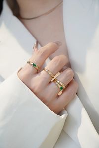 Bague de mode Xinfly, nouveau style personnalisé, or pur 18 carats, diamant naturel, émeraude véritable, bague pour fille - Product Image 5