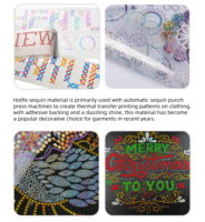 Transferts de motifs à sequins thermocollants personnalisés, logo personnalisé brillant comme des strass pour t-shirts vierges et décoration de cadeaux artisanaux