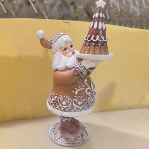 Adorabili e Moderni Ornamenti Natalizi a Forma di Babbo Natale, Statuette in Plastica di Babbo Natale in Stile Cartone Animato, Decorazioni Natalizie - Product Image 2
