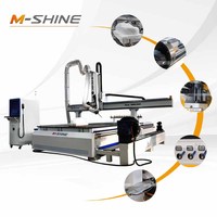 Máquina de grabado CNC de 4 ejes con cabezal oscilante de gran tamaño 2000*4000mm para grabado simultáneo 3D de columnas y estatuas de madera