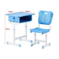 Ensemble bureau et chaise ergonomiques pour étudiants avec hauteur réglable et cadre métallique robuste pour l'étude scolaire