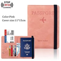 Pemegang paspor OEM pabrik Tiongkok-kulit PU dengan perlindungan RFID, pemegang kartu, saku uang-Ideal untuk perjalanan