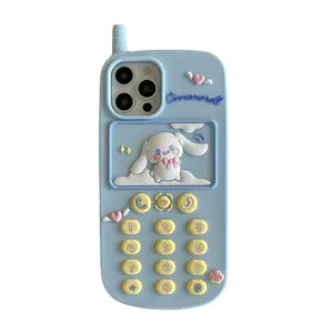Kawaii डेरा डाले हुए रबर प्यारा कुत्ता सेलफोन आकार फोन के मामले में iPhone के लिए 14 13 12 प्रो मैक्स 11 लड़की महिलाओं नरम सिलिकॉन सुरक्षात्मक Cov
