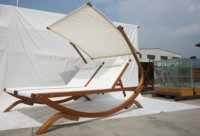Lit de jour en bois réglable et convertible pour l'extérieur, hamac en bois avec auvent, fabriqué par Daijia Factory Outsunny
