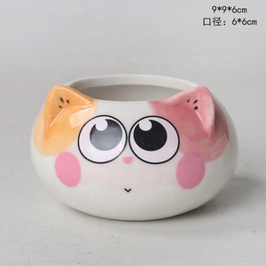 Fábrica al por mayor lindo gato Animal en <span class=keywords><strong>forma</strong></span> <span class=keywords><strong>de</strong></span> <span class=keywords><strong>macetas</strong></span> <span class=keywords><strong>de</strong></span> cerámica esmaltada Mini <span class=keywords><strong>macetas</strong></span> suculentas para el hogar vacaciones decoración <span class=keywords><strong>de</strong></span> Año Nuevo - Product Image 6