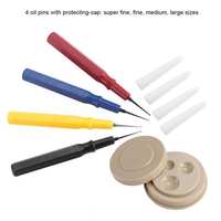 Kit d'huile pour montre, 1 boîte, 1 tasse et 4 stylos à huile en plastique, chaudière de montre, outils de lubrifiant appliqués, outil de réparation de montre, outil d'entretien