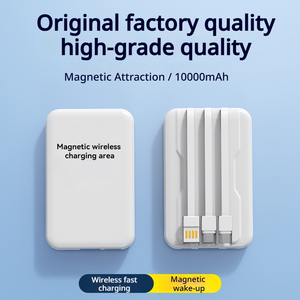 Batteries externes 10000mAh avec écran LED, chargeur sans fil et câbles, <span class=keywords><strong>3</strong></span> en 1, charge rapide, magnétique, pour téléphone portable, cadeau - Product Image 1