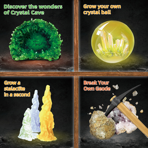 Kit de Ciencia Geológica de Lujo: Cristales Sorpresa para Abrir, Rompe tus Propias Geodas, Regalo Certificado <span class=keywords><strong>ASTEM</strong></span> - Product Image 4