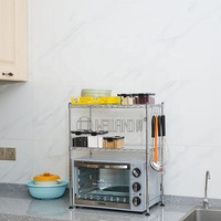 Support de rangement multifonctionnel à 2 niveaux pour comptoir, étagère en fil métallique, petit support pour four à micro-ondes de cuisine