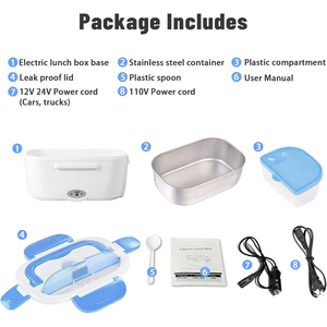 110V/220V Self Heating Electric <b>Lunch</b> Box Portable Mini Electric <b>Lunch</b> Box Stainless Steel for Household - Product Image 2