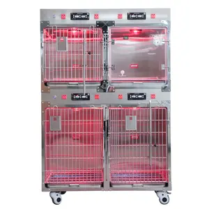 Prezzo speciale terapia infrarossi gabbia veterinaria, veterinaria in acciaio inox, luce ultravioletta LED terapia fisica, ossigeno pet b