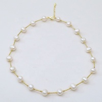 Ensemble de bijoux pour femmes en or 14 carats Offre Spéciale collier de perles d'eau douce blanches boucle d'oreille et bracelet