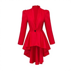 Abrigo de Esmoquin Gótico Victoriano Steampunk para <span class=keywords><strong>Mujer</strong></span>, Traje <span class=keywords><strong>Medieval</strong></span> Vintage con Dobladillo Irregular para Disfraces de Halloween - Product Image 2