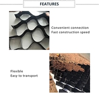Grille géocellulaire en HDPE pour la stabilisation des sols, la construction de murs de soutènement, stabilisateur de gravier, géogrille, grille de mur de soutènement