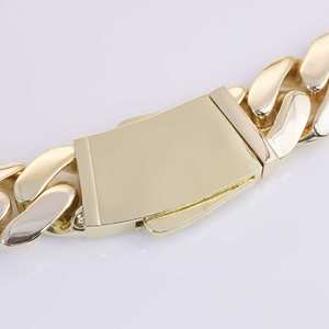 Nuya <span class=keywords><strong>14k</strong></span> מצופה זהב miami cuban קישור צמיד חלק מונאקו שרשרת היפ הופ תכשיטים לגברים נשים - Product Image 6