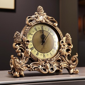 Horloge en résine époxy, sculpture, salon, bureau à domicile, ornement européen, élan chinois, rétro, mode américaine, ambiance haut de gamme - Product Image 5