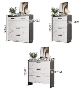 <span class=keywords><strong>Scarpiera</strong></span> Moderna a 4 Ripiani Effetto Marmo con Cassetto Portaoggetti in Legno - Product Image 4