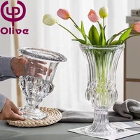Lanterne romaine de mariage, vase en verre de décoration de table, vases transparents en verre transparent et en cristal pour décoration intérieure
